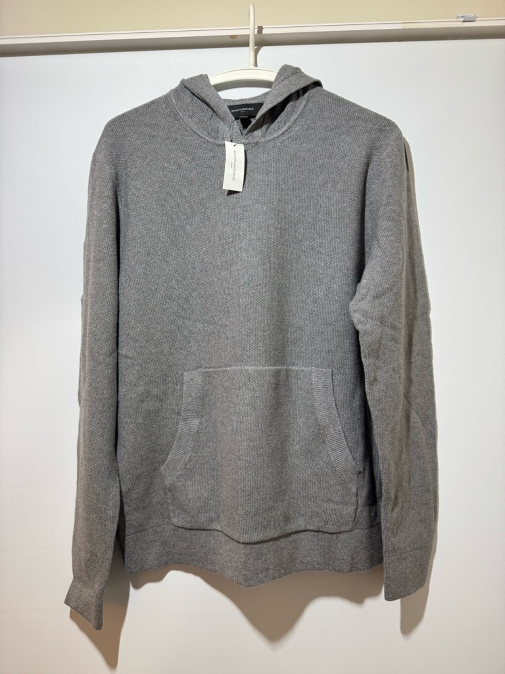 Banana Republic Men’s Cotton Hoodie – Gray, Size M, NWT